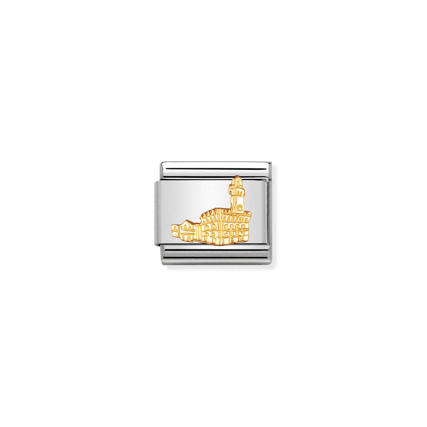 Nomination Composable Classic RELIEF MONUMENT Edelstahl und 18K-Gold (25_Palazzo Vecchio)