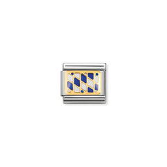 Nomination Composable Classic FLAGGE EUROPA Edelstahl, Email und 18K-Gold (37_Flagge BAYERN)