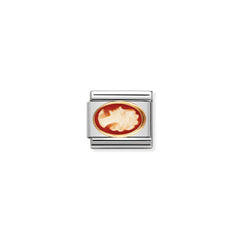 Nomination Composable Classic HALBEDELST, OVAL aus Edelstahl und 18K-Gold (12_KAMEE)