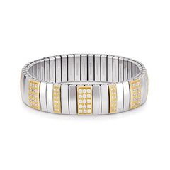 Nomination Armbander N,Y, EXTRA LARGE Edelstahl, 18K-Gold und Cubic Zirconia (001_WEISS)