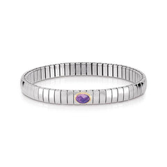 Nomination Armbaender XTE SMALL Edelstahl, 18-K-Gold u, 1 facettierten Zirkon (001_VIOLETT)