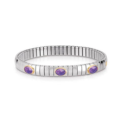 Nomination Armbaender XTE SMALL Edelstahl, 18-K-Gold u, 3 facettierten Zirkonen (001_VIOLETT)