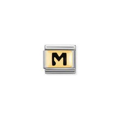 Nomination Composable Classic SCHWARZE BUCHSTABEN Edelstahl und 18K-Gold (13_M)