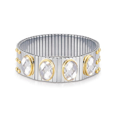 Nomination Armbander XTE EXTRA LARGE Edelst,, 18K-Gold Zirkone FACETTIERT (010_WEISS)