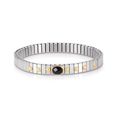 Nomination Armbander XTE SMALL Edelstahl und 18K-Gold Zirkone FACETTIERT (011_Schwarz)