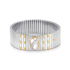 Nomination Armbander XTE EXTRA LARGE Edelst,, 18K-Gold Zirkone FACETTIERT (010_WEISS)
