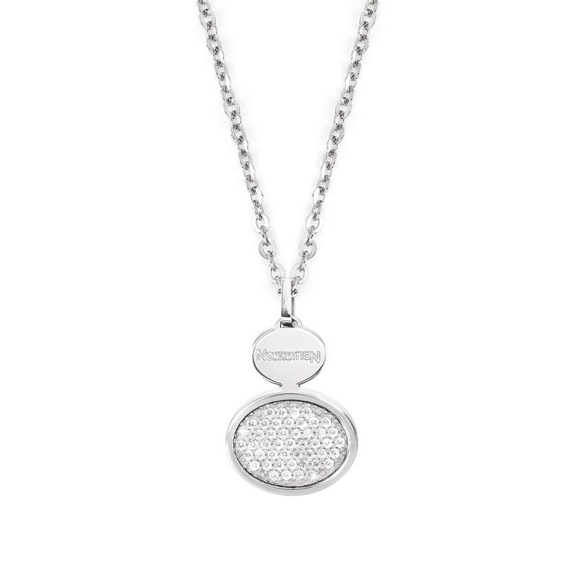 Nomination Halsschmuck LOTUS aus Edelstahl, mit in 925er Silber gefasstem Cubic-Zirconia-Pave (001_WEISS)