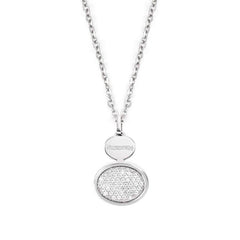 Nomination Halsschmuck LOTUS aus Edelstahl, mit in 925er Silber gefasstem Cubic-Zirconia-Pave (001_WEISS)