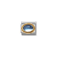 Nomination Comp, Classic HALBEDELSTEINE, Stahl, 18k gold + Godrone (13_light blue topaz)
