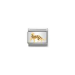 Nomination Composable Classic TIERE - LAND 1 Edelstahl, Email und 18K-Gold (16_Leopard)