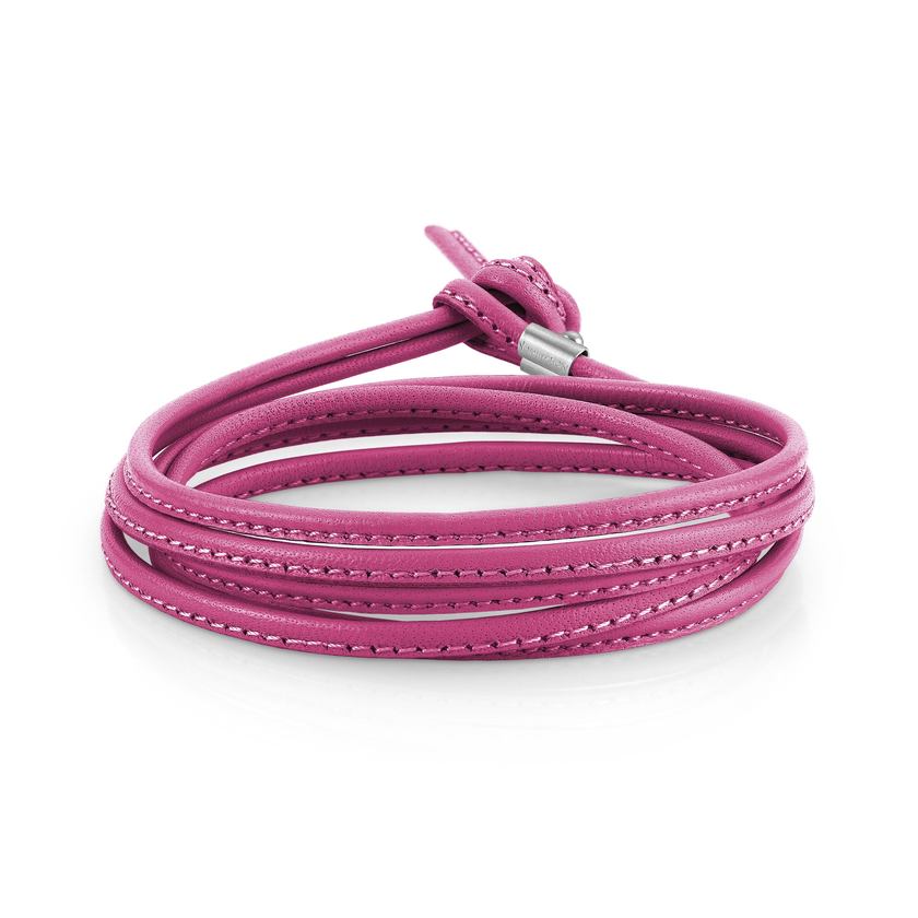 Nomination BON BON Armband aus Leder und Stahl (LANG) (011_Fuchsia)