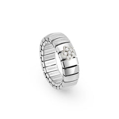 Nomination XTE Ringe aus Stahl, Silber 925 mit kubisch Zirkon (009_Stern)