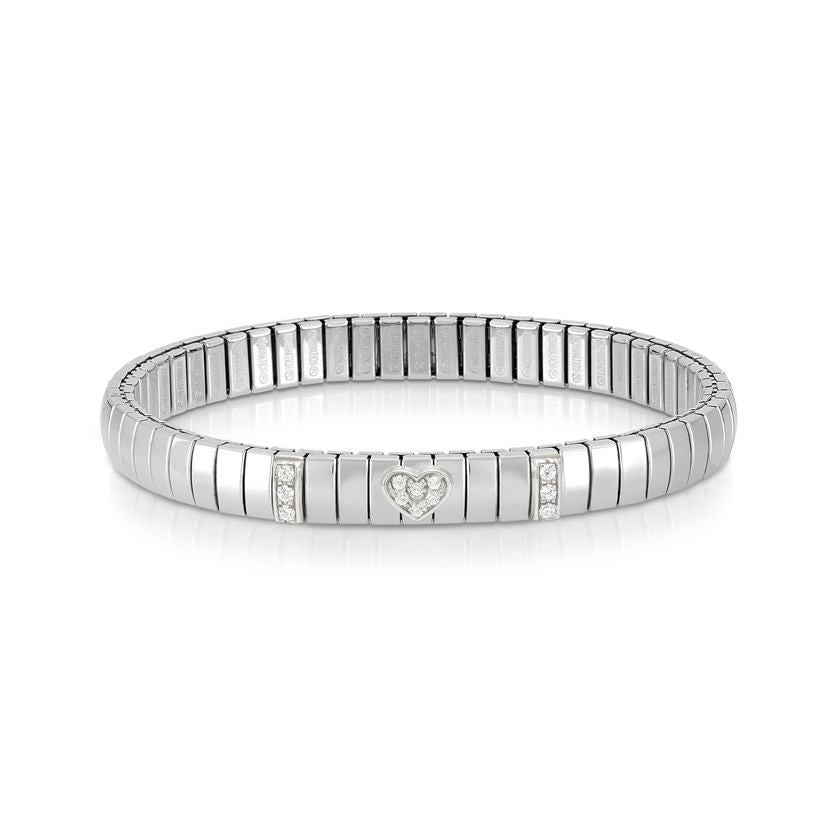 Nomination XTE Armbande aus Stahl, Silber 925 mit kubisch Zirkon (006_Herz)