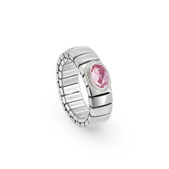 Nomination XTE Ring aus Stahl, Silber 925 und Stein FACETTIERT (GDR) (003_ROSA)