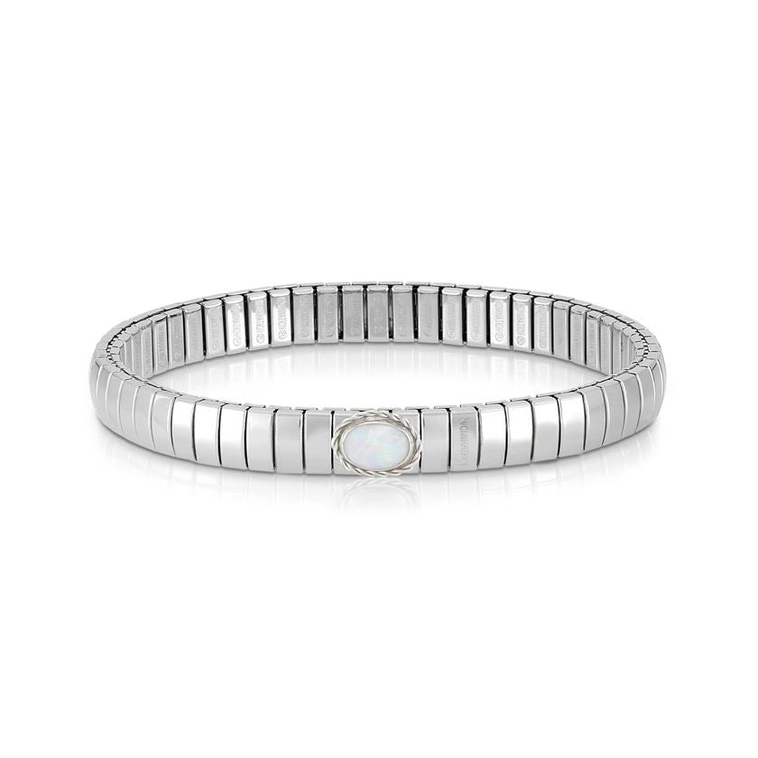 Nomination XTE Armband aus Stahl, Silber 925 und Steine (GDR) (013_OPAL WEISS (SYNTHETISCH))