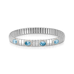 Nomination XTE Armband aus Stahl, Silber 925 und 4 Steine FACETTIERT (GDR) (006_HIMMELBLAU)