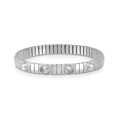 Nomination XTE Armband aus Stahl, Silber 925 und 4 Steine FACETTIERT (GDR) (010_WEISS)