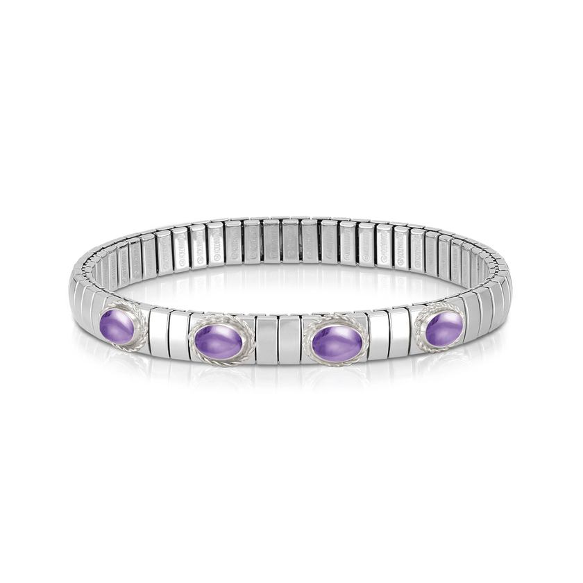 Nomination XTE Armband aus Stahl, Silber 925 und 4 Steine (GDR) (002_AMETHYST)
