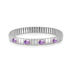 Nomination XTE Armband aus Stahl, Silber 925 und 4 Steine (GDR) (002_AMETHYST)