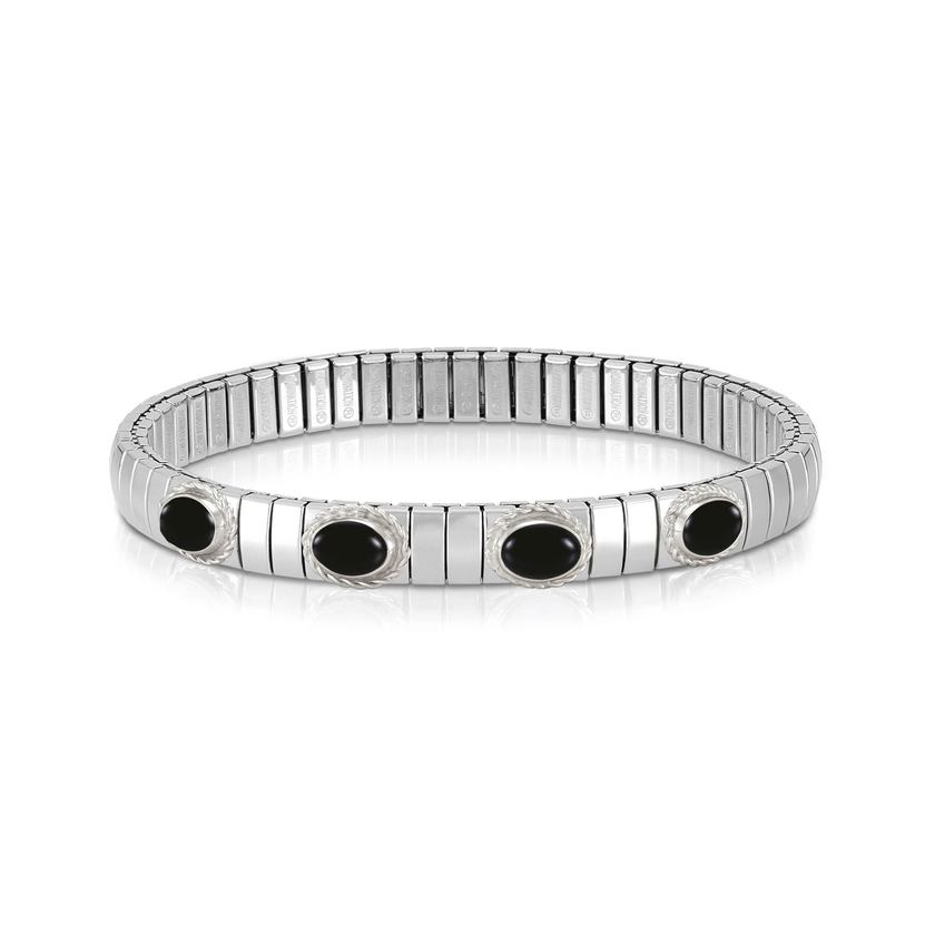 Nomination XTE Armband aus Stahl, Silber 925 und 4 Steine (GDR) (017_ACHAT SCHWARZ)
