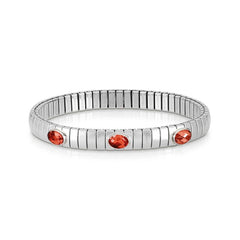 Nomination XTE Armband aus Stahl, Silber 925 und 3 Steine FACETTIERT (005_ROT)