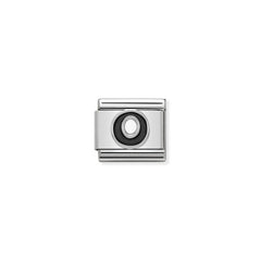 Nomination COMPOSABLE CLASSIC BUCHSTABEN Schwarz, Edelstahl, Email und Silber 925 (15_O)