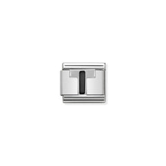 Nomination COMPOSABLE CLASSIC BUCHSTABEN Schwarz, Edelstahl, Email und Silber 925 (20_T)