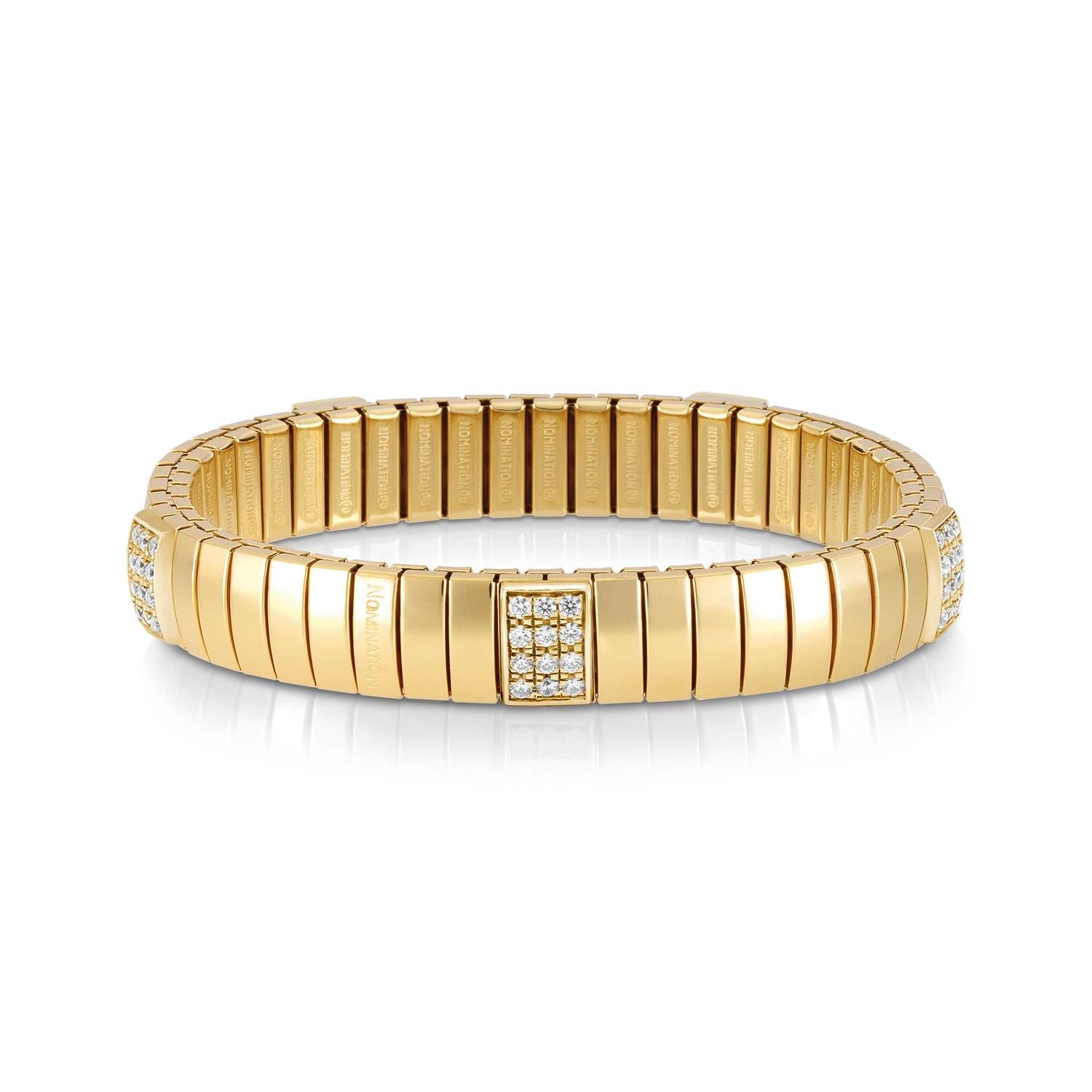 Nomination Bracciali GOLDEN (M) in acciaio, argento 925, CZ con 5 pave (001_WEISS)