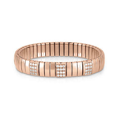 Nomination Bracciali GOLDEN PINK (M) in acciaio, arg, 925, CZ e 3 pave (001_WEISS)