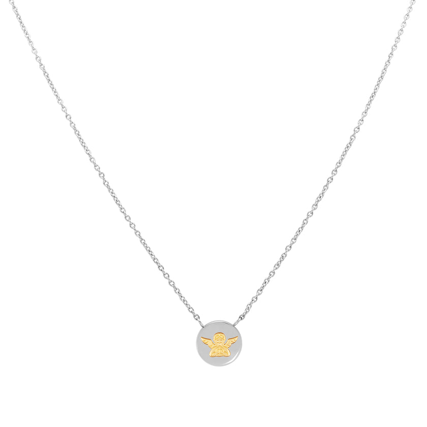 Nomination Halskette MYBONBONS aus Edelstahl mit SYMBOLEN aus Gold (012_Engel)