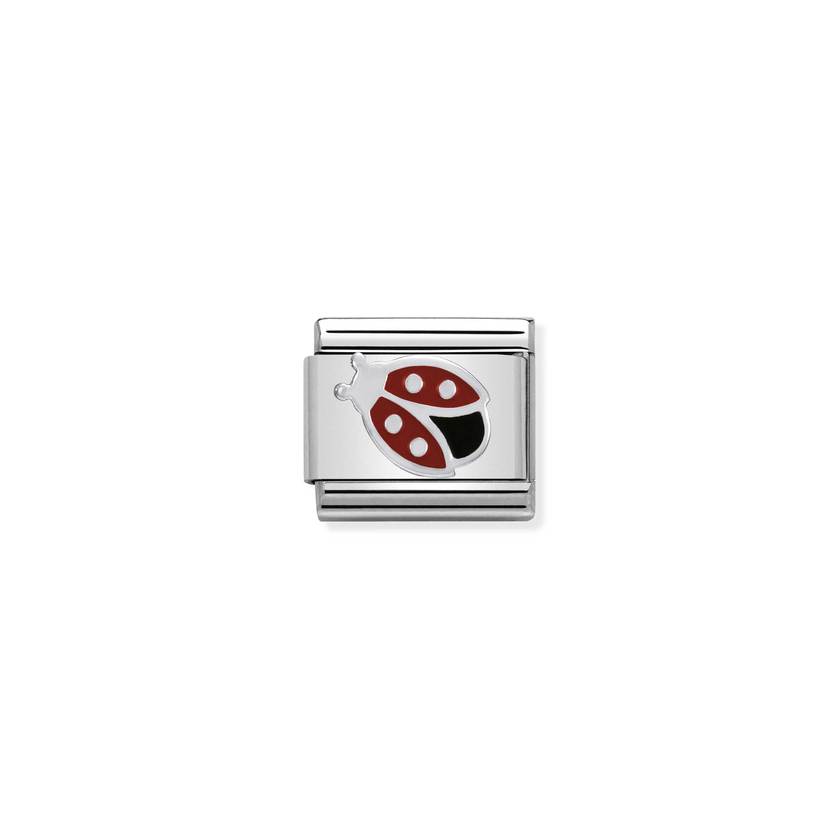 Nomination COMPOSABLE Classic SYMBOLE aus Edelstahl, Email und Silber 925 (15_Marienkafer)