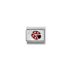 Nomination COMPOSABLE Classic SYMBOLE aus Edelstahl, Email und Silber 925 (15_Marienkafer)