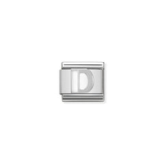 Nomination COMPOSABLE CLASSIC BUCHSTABEN Weiss, Edelstahl, Email und Silber 925 (04_D)