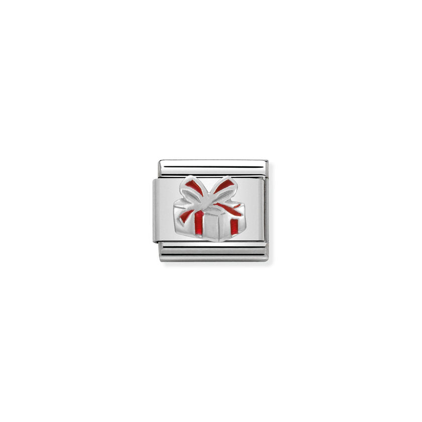 Nomination COMPOSABLE CLASSIC SYMBOLE aus Edelstahl, mit Emaille und 925er Silber verziert, (06_Rote Geschenk)