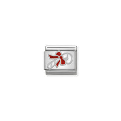 Nomination COMPOSABLE CLASSIC SYMBOLE aus Edelstahl, mit Emaille und 925er Silber verziert, (07_Candy Cane)