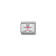 Nomination COMPOSABLE CLASSIC SYMBOLE aus Edelstahl, mit Emaille und 925er Silber verziert, (09_Spekulatius)
