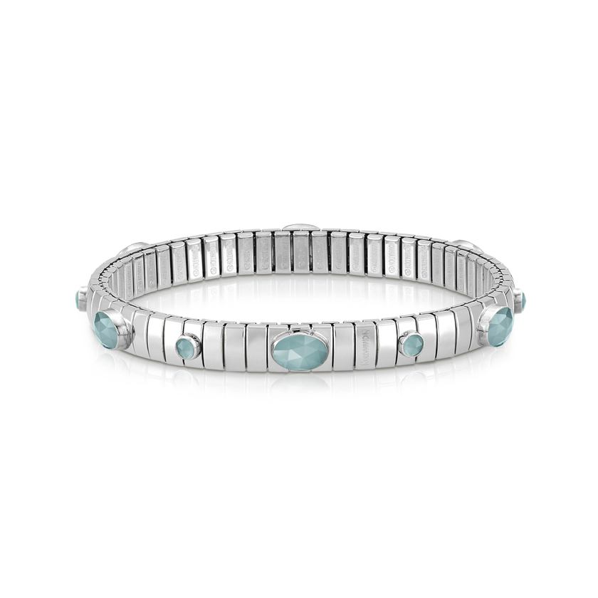 Nomination XTE Armband aus Edelstahl, Silber 925 und Jade (004_Himmelblau)