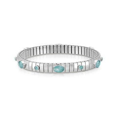 Nomination XTE Armband aus Edelstahl, Silber 925 und Jade (004_Himmelblau)