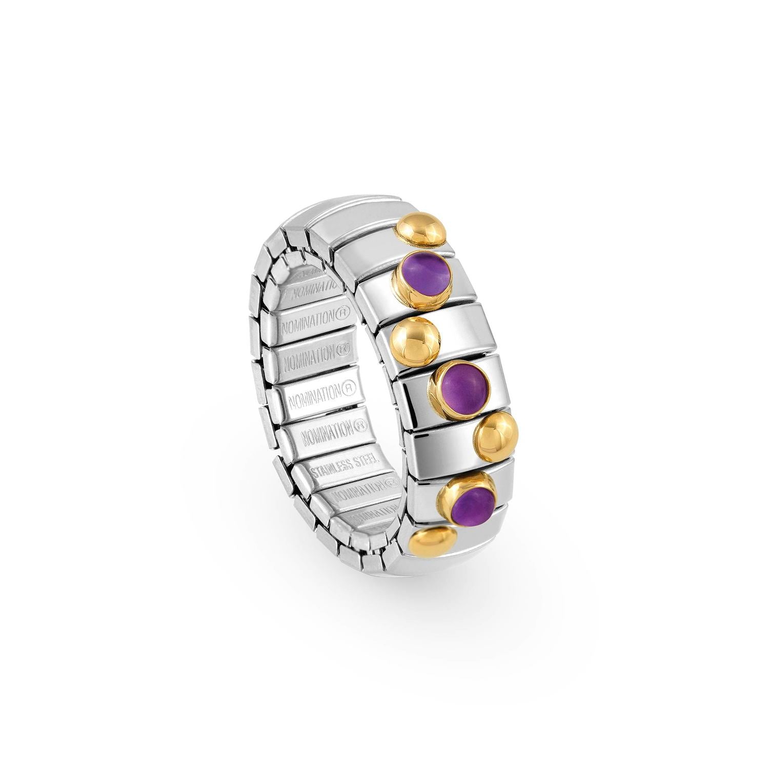 Nomination XTE Ring aus Edelstahl, Gold 18 k und Edelsteine (013_AMETHYST)