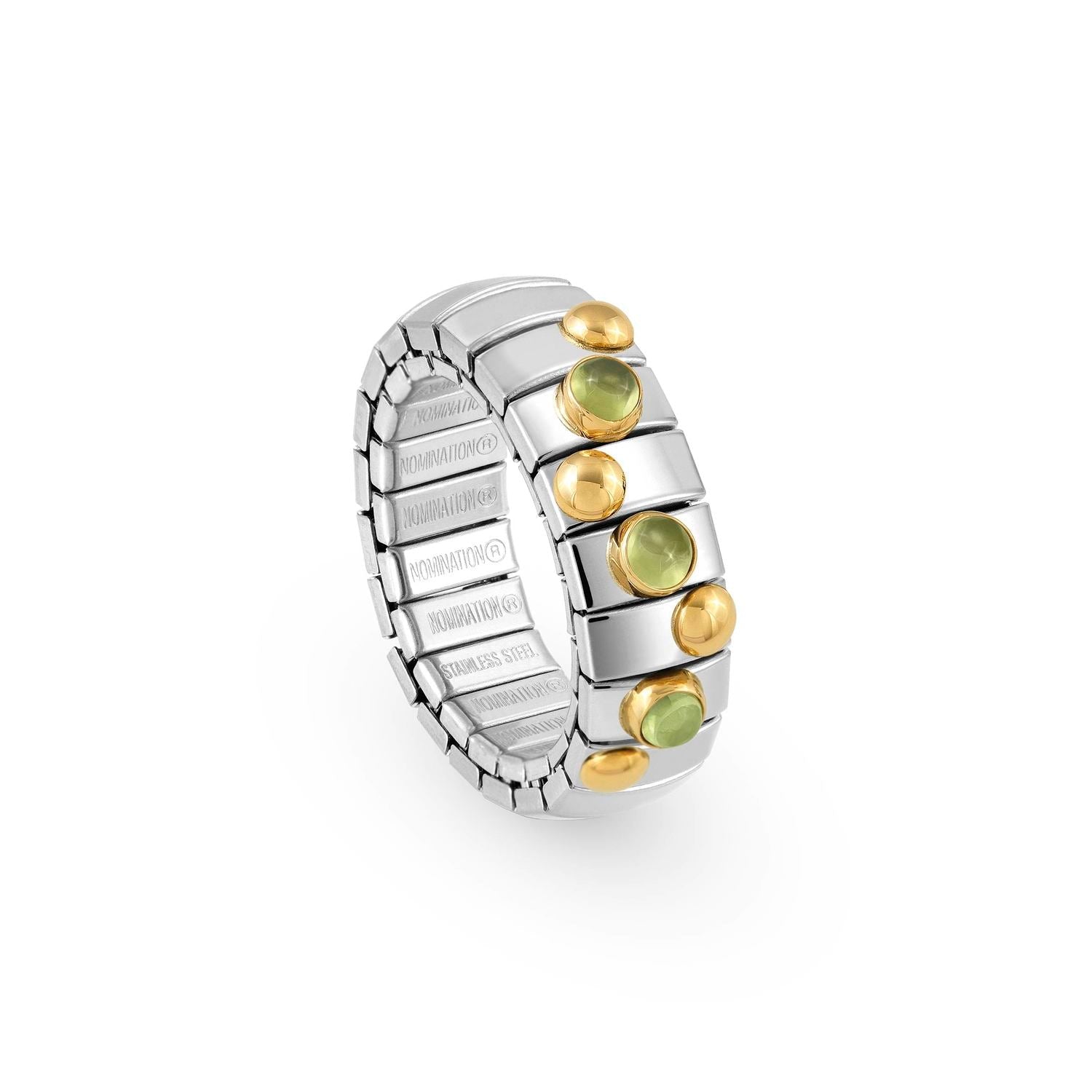 Nomination XTE Ring aus Edelstahl, Gold 18 k und Edelsteine (016_PERIDOT)