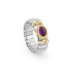Nomination XTE Ring aus Edelstahl, Gold 18 k und Edelsteine mit Fassung (013_AMETHYST)