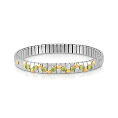 Nomination XTE Armband aus Edelstahl, Gold 18 k und Edelsteine (016_PERIDOT)