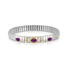 Nomination XTE Armband aus Edelstahl, Gold 18 k und Edelsteine mit Fassung (013_AMETHYST)