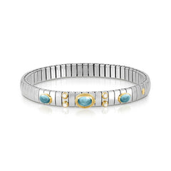Nomination XTE Armband aus Edelstahl, Gold 18 k und Edelsteine mit Fassung (025_TOPAS BLAU)