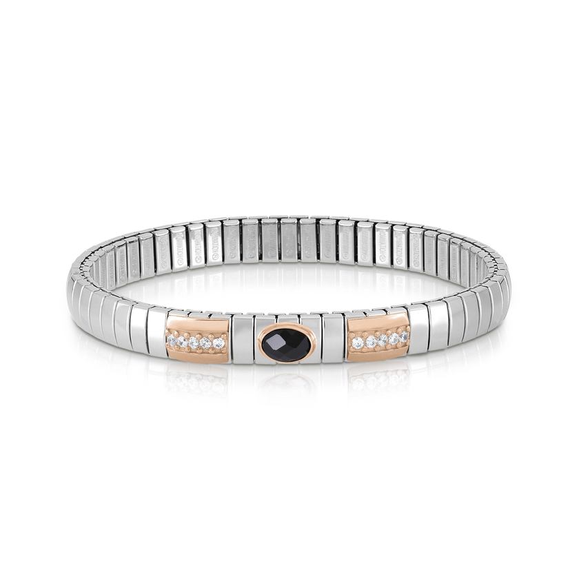 Nomination Armband XTE aus Edelstahl, Gold 9k, Cubic Zirconia und 1 FACETTIERT (011_Schwarz)