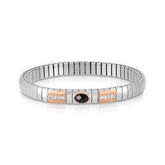 Nomination Armband XTE aus Edelstahl, Gold 9k, Cubic Zirconia und 1 FACETTIERT (011_Schwarz)