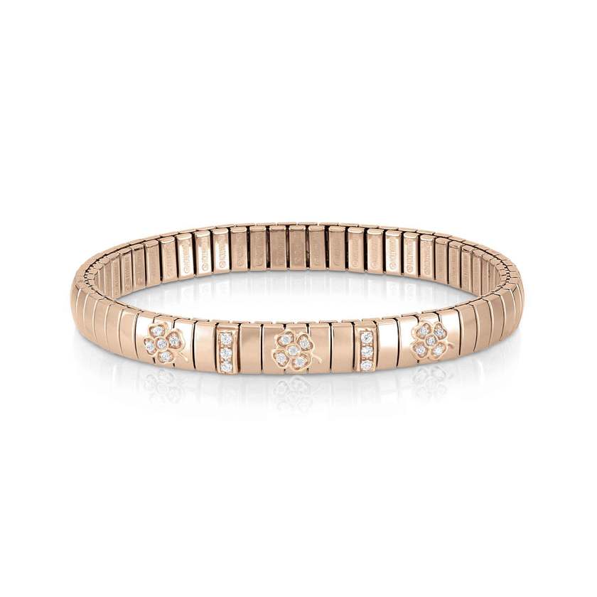 Nomination XTE ARMBAENDER AUS EDELSTAHL, SILBER 925 UND CZ MIT ROSE GOLD(3) (005_Glucksklee)