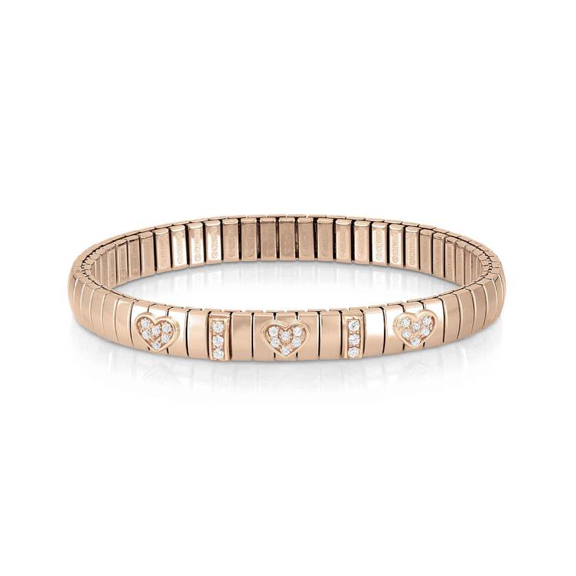 Nomination XTE ARMBAENDER AUS EDELSTAHL, SILBER 925 UND CZ MIT ROSE GOLD(3) (006_Herz)