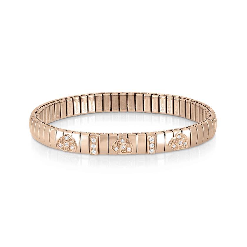 Nomination XTE ARMBAENDER AUS EDELSTAHL, SILBER 925 UND CZ MIT ROSE GOLD(3) (038_Blume)