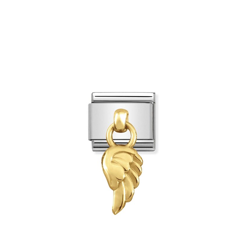Nomination COMPOSABLE CLASSIC CHARMS Edelstahl und 18k gold (06_Fluegel)